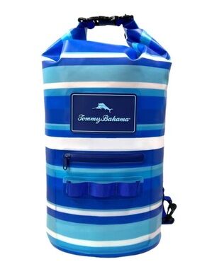 Tommy Bahama Waterproof Dry Bag 20L Food Safe Boat Kayak Beach Bag Blue Stripe